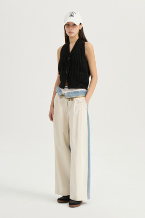 [Atelier] Front Cotton Wide Denim Pants (multi color)