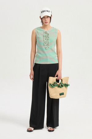 Tuck Point Back Banding Wide Pants (black)