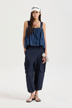 Pocket Point Back Banding Jogger Pants (dark navy)