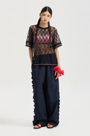 Frill Point Banding Pants (dark navy)