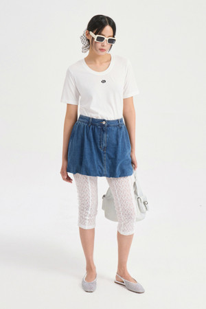 Lace Banding Leggings (ivory)