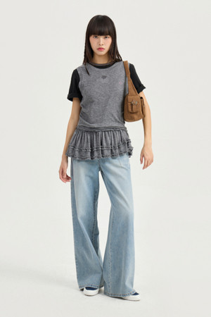 [Re-Order] Frill Point Sleeveless T-shirt
