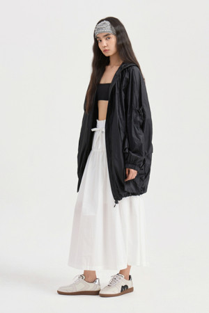Ruffle Ornament Hood Jumper (black)