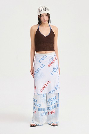 Crocher Halter Knit Sleeveless Pullover (brown)