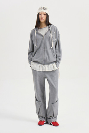 Chouetties by LUCKY CHOUETTE_Waist String Jersey Long Pants (melange grey)