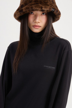 Chouetties by LUCKY CHOUETTE_Waist String High Neck T-shirt (black)