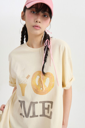 Chouetties by LUCKY CHOUETTE_Graphic Half Sleeve T-shirt (light beige)