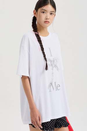 Chouetties by LUCKY CHOUETTE_Graphic Semi Over Fit Half Sleeve T-shirt (white)