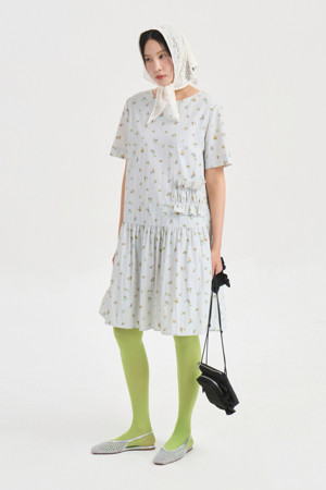 Flower Print Half Sleeve Dress (multi color)