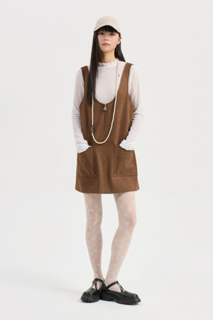 Fake Suede Mini Dress (brown)