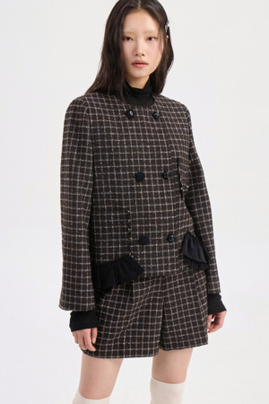 Round Neck Tweed Jacket (multi color)