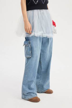 Out Pocket Denim Pants (blue)
