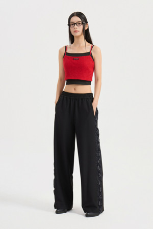 Side Shirring Banding Pants (black)