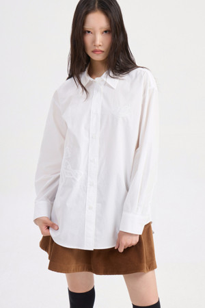 Embroidery Point Shirt Blouse (white)