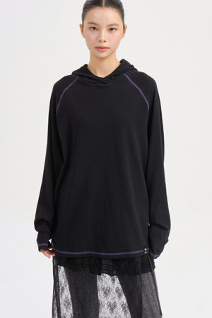 Loose Fit Hood T-shirt (black)