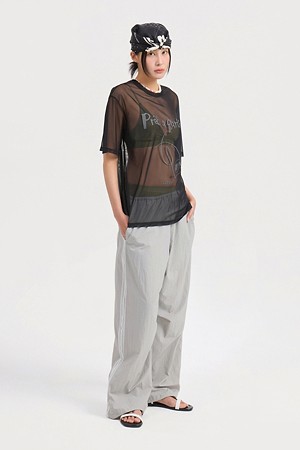 Chouette Point Mesh Half Sleeve T-shirt (black)