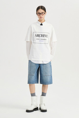 [Atelier] Lettering Point Half Sleeve T-shirt (ivory)