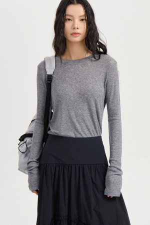 Slim Fit Long Sleeve T-shirt (melange grey)
