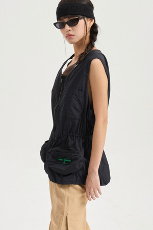 Volume Pocket Zip Up Vest (dark navy)