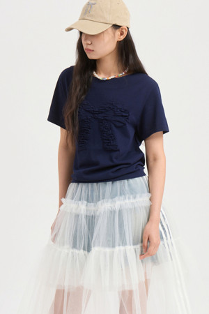 Ribbon Point Knit Pullover (dark navy)