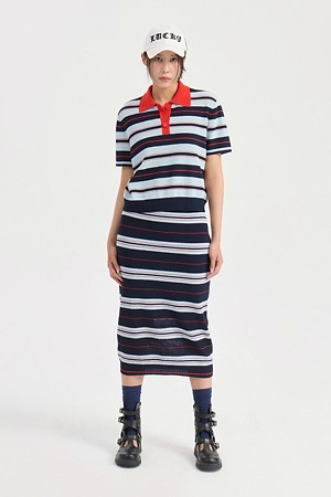 Stripe Thierry Knit Pullover (light blue)