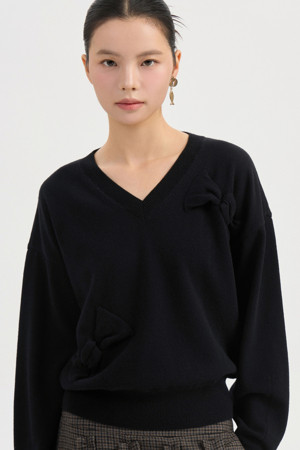 Ambo Ribbon Knit Pullover (black)