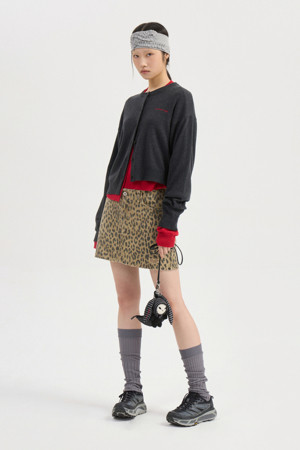 Chouetties by LUCKY CHOUETTE_Leopard Mini Denim Skirt (beige)