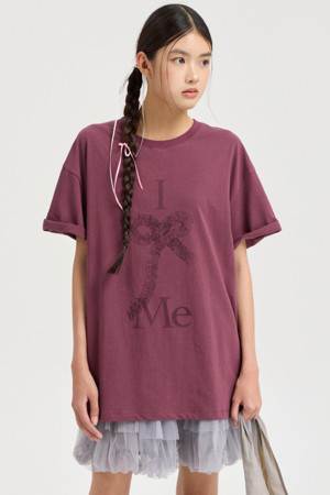 [Re-Order] Chouetties by LUCKY CHOUETTE_Graphic Semi Over Fit Half Sleeve T-shirt (purple)
