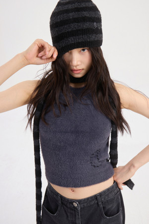 Chouetties by LUCKY CHOUETTE_Wing Yarn Knit Vest (dark blue)