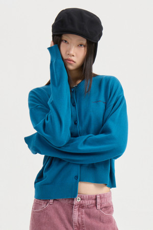 Chouetties by LUCKY CHOUETTE_Unbalance Knit Cardigan (blue)