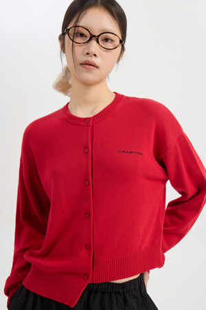 Chouetties by LUCKY CHOUETTE_Unbalance Knit Cardigan (red)
