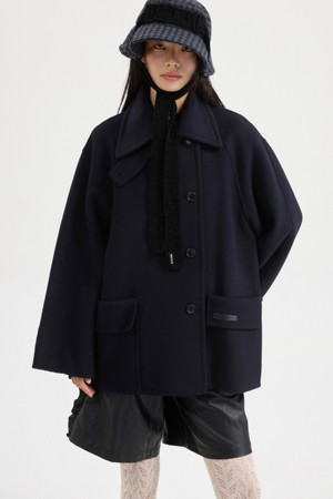 [Re-Order] Buckle Collar Half Coat