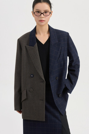 Check Mix Tailored Jacket (brown)