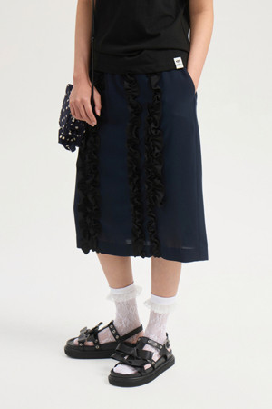 Frill Point Banding Skirt (dark navy)