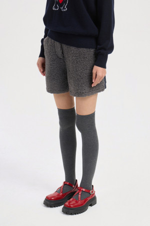 Fake Fur Mix Back Banding Shorts (multi color)