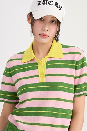 Stripe Thierry Knit Pullover (pink)