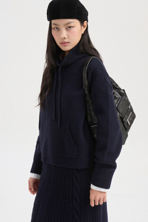 Ribbon Knit Pullover (dark navy)