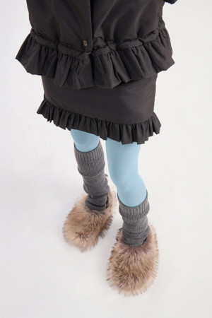 Chouetties by LUCKY CHOUETTE_Hem Frill Check Padding Skirt (dark grey)