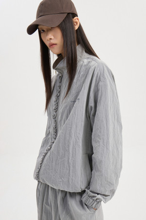 Chouetties by LUCKY CHOUETTE_Dot Pattern Frill Point Jumper (silver)