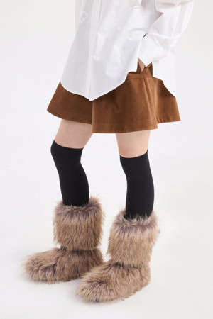 Corduroy Banding Mini Skirt (brown)