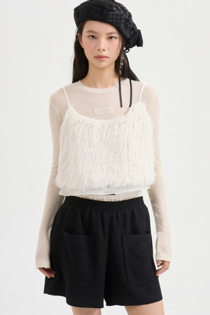 [Atelier] Fake Fur Top Blouse (ivory)