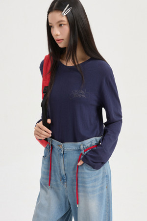 Print Point Basic Fit Long Sleeve T-shirt (dark navy)