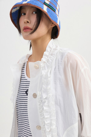 Button Up Frill Jumper (white)