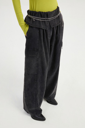 Orby Point Back Banding Denim Pants (black)