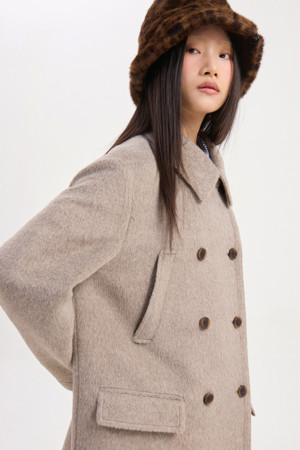 Chouetties by LUCKY CHOUETTE_Half Double Coat (melange beige)
