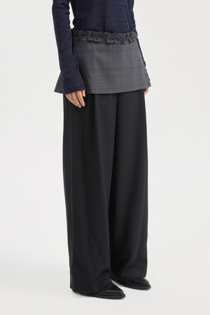 Check Layered Detachable Pants (dark grey)