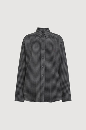 Chouetties by LUCKY CHOUETTE_Chouetties by LUCKY CHOUETTE_Check Over Fit Blouse(grey)