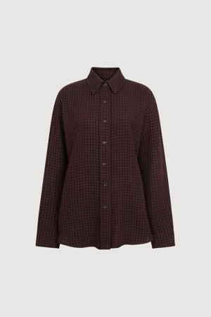 Chouetties by LUCKY CHOUETTE_Chouetties by LUCKY CHOUETTE_Check Over Fit Blouse(wine)