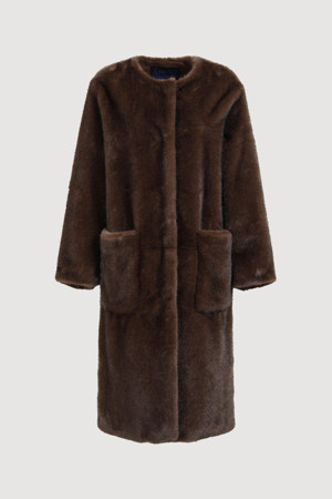 Fake Mink Long Coat (brown)