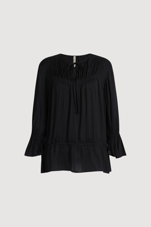 [Atelier] Shirring Point Long Sleeve Blouse (black)
